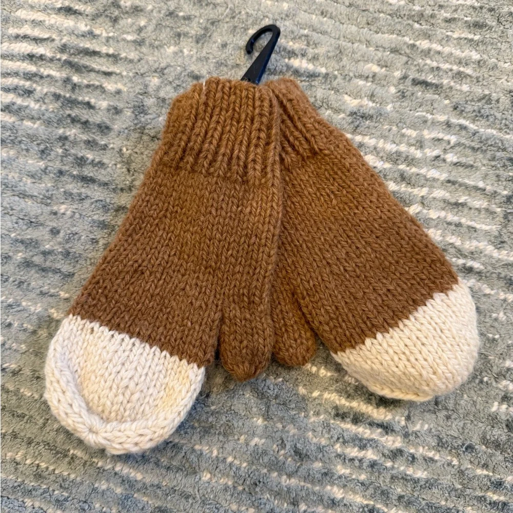 Knit toddler animal mittens